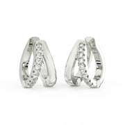 1/2 Ct Round Cut Moissanite Hoop Earrings 14K Gold Plated